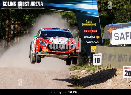 Karlstad, Schweden, 8. Juli 2023 SS 16 - COLINS 2 (POWER STAGE) ERC Bauhaus Royal Rally of Scandinavia Credit: PEO Mšller/Alamy Live News Stockfoto