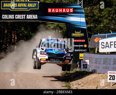 Karlstad, Schweden, 8. Juli 2023 SS 16 - COLINS 2 (POWER STAGE) ERC Bauhaus Royal Rally of Scandinavia Credit: PEO Mšller/Alamy Live News Stockfoto