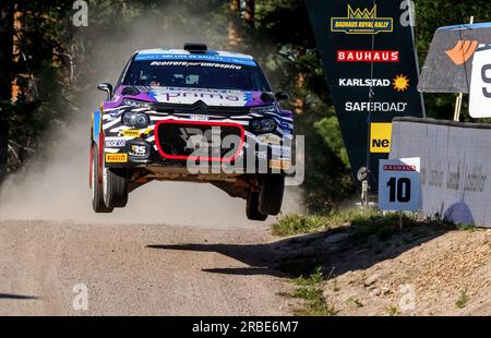 Karlstad, Schweden, 8. Juli 2023 SS 16 - COLINS 2 (POWER STAGE) ERC Bauhaus Royal Rally of Scandinavia Credit: PEO Mšller/Alamy Live News Stockfoto