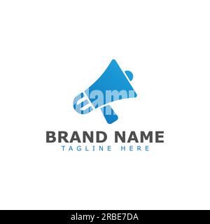 EPS10-Logo-Vorlage für Vektor-Megafon mit der Kombination des ersten Buchstaben e auf weißem Hintergrund Stock Vektor