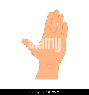 Zeichnungsarm des Menschen isoliert auf weißem Hintergrund. Gezogene Handfläche. Kunststil - Vektordarstellung Stock Vektor