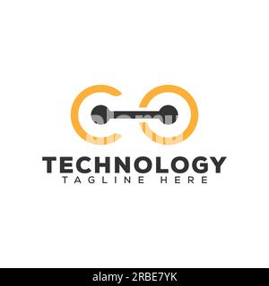 EPS10 Anfangsbuchstaben c und o Logo-Design-Vorlage für Vektoren. Technologiesymbol oder -Symbol isoliert auf weißem Hintergrund Stock Vektor