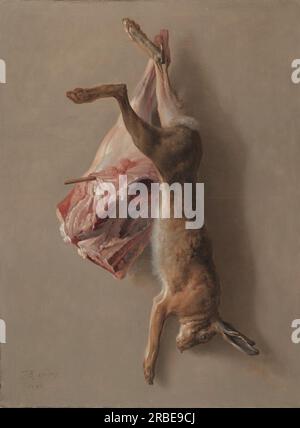 A Hare and a Leg of Lamb 1742 von Jean-Baptiste Oudry Stockfoto