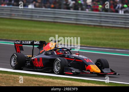 14 MONTOYA Sebastian (col), Hitech Pulse-Eight, Dallara F3, Action während der 6. Runde der FIA Formel-3-Meisterschaft 2023 vom 7. Bis 9. Juli 2023 auf der Silverstone Circuit in Silverstone, Großbritannien – Photo Antonin Vincent/DPPI Stockfoto