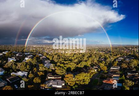 Blick auf Macleod in Melbourne. Stockfoto