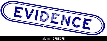 Grunge blaue Evidenzwortmarke Gummidichtung auf weißem Hintergrund Stock Vektor