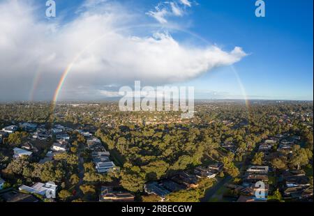 Blick auf Macleod in Melbourne. Stockfoto