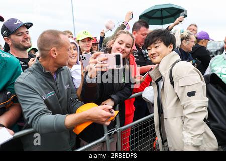 TSUNODA Yuki (Jap), Scuderia AlphaTauri AT04, Portrait während des Formel-1-Großen Preises 2023 von Aramco, 10. Runde der Formel-1-Weltmeisterschaft 2023 vom 7. Bis 9. Juli 2023 auf dem Silverstone Circuit in Silverstone, Großbritannien Stockfoto