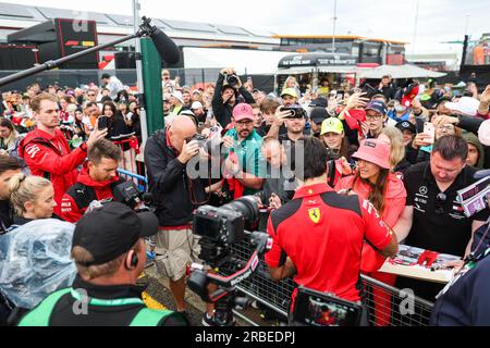SAINZ Carlos (Spa), Scuderia Ferrari SF-23, Porträt während des Formel-1-Grand Prix 2023 von Aramco, 10. Runde der Formel-1-Weltmeisterschaft 2023 vom 7. Bis 9. Juli 2023 auf der Silverstone Circuit in Silverstone, Großbritannien Stockfoto