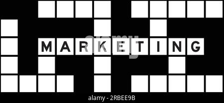 Alphabetischer Buchstabe im Wortemarketing auf Kreuzworträtsel-Hintergrund Stock Vektor