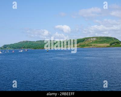 Landschaft, Sommer auf der Isle of Kerrera über Oban Bay, Argyll und Bute, Schottland, Großbritannien. Stockfoto