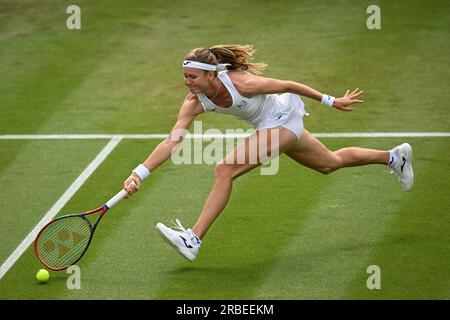 London, Großbritannien. 09. Juli 2023. Das Wimbledon Grand Slam Tennis Turnier, 9. Juli 2023, London. Tschechische Tennisspielerin Marie Bouzkova. Kredit: Sidorjak Martin/CTK Photo/Alamy Live News Stockfoto