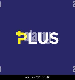 EPS10-Vektor-Anfangsbuchstabe p plus Wortmarke Logo-Designvorlage isoliert auf blauem Hintergrund Stock Vektor