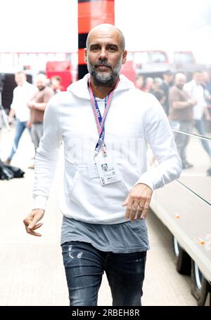 Silverstone, Großbritannien. 9. Juli 2023. PEP Guardiola, F1 Grand Prix von Großbritannien auf dem Silverstone Circuit am 9. Juli 2023 in Silverstone, Großbritannien. (Foto von HIGH TWO) dpa/Alamy Live News Stockfoto