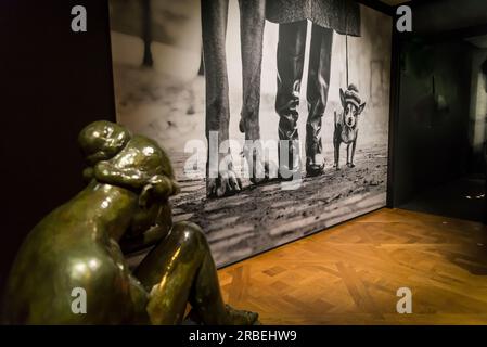 Elliott Erwitt Retrospektive im Maillol Museum, einem Kunstmuseum, das dem Werk des französischen Bildhauers Aristide Maillol gewidmet ist. Paris, Frankreich Stockfoto