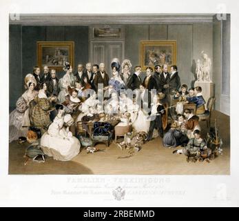 Familienporträt von Karoline Auguste, der vierten Ehefrau des Heiligen römischen Kaisers Franz II. Von Osterreich 1834 von Johann Nepomuk Passini Stockfoto