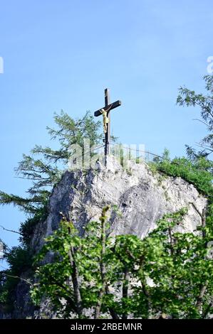 Neuberg, Steiermark, Österreich. 30. Juni 2023. Kalvary mit Jesus Cross Stockfoto