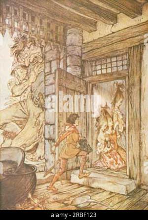 Mit den Schlüsseln des Schlosses öffnete Jack alle Türen von Arthur Rackham Stockfoto