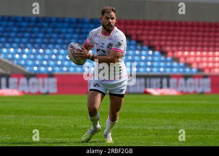 Eccles, Großbritannien. 09. Juli 2023. Aidan Sezer #7 von Leeds Rhinos während des Spiels der Betfred Super League Runde 18 Salford Red Devils gegen Leeds Rhinos im AJ Bell Stadium, Eccles, Großbritannien, 9. Juli 2023 (Foto von Steve Flynn/News Images) in Eccles, Großbritannien, am 7./9. Juli 2023. (Foto: Steve Flynn/News Images/Sipa USA) Guthaben: SIPA USA/Alamy Live News Stockfoto