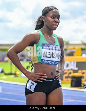 Manchester, Großbritannien. 9. Juli 2023; Manchester Regional Arena, Manchester, Lancashire, England; 2023 Muller UK Athletics Championships Manchester; Kissiwaa Mensah Credit: Action Plus Sports Images/Alamy Live News Stockfoto