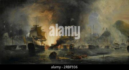 Die Schlacht von Navarino, 20. Oktober 1827 1827 von George Philip Reinagle Stockfoto