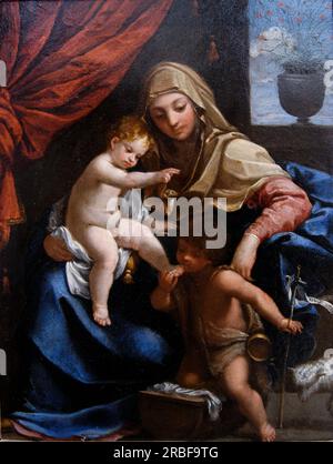 Madonna mit Kind und St. John der Täufer 1606 von Guido Reni Stockfoto