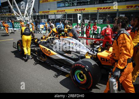 04 NORRIS Lando (gbr), McLaren F1 Team MCL60, Action während des Formel 1 Aramco British Grand Prix 2023, 10. Runde der Formel-1-Weltmeisterschaft 2023 vom 7. Bis 9. Juli 2023 auf der Silverstone Circuit in Silverstone, Großbritannien Stockfoto