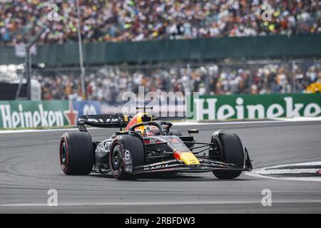 01 VERSTAPPEN Max (nld), Red Bull Racing RB19, Action während des Formel 1 Aramco British Grand Prix 2023, 10. Runde der Formel 1-Weltmeisterschaft 2023 vom 7. Bis 9. Juli 2023 auf der Silverstone Circuit in Silverstone, Großbritannien Stockfoto