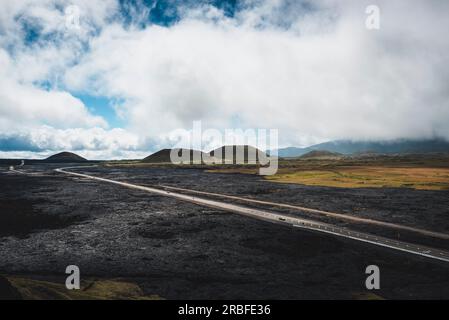 Asche oder Pu'U am Hang des Mauna Kea Stockfoto