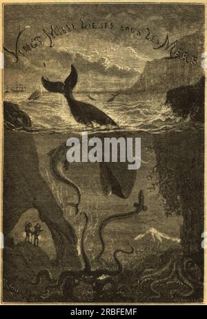 Vingt mille lieues sous les mers 1871 von Edouard Riou Stockfoto