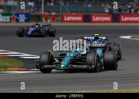 14 ALONSO Fernando (SPA), Aston Martin F1 Team AMR23, Action während des Formel 1 Aramco British Grand Prix 2023, 10. Runde der Formel-1-Weltmeisterschaft 2023 vom 7. Bis 9. Juli 2023 auf der Silverstone Circuit in Silverstone, Großbritannien Stockfoto