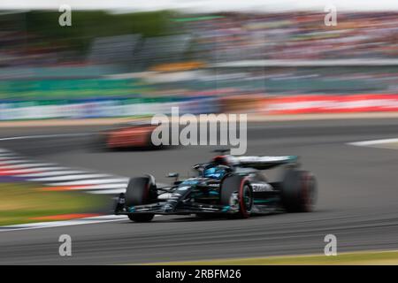 63 RUSSELL George (gbr), Mercedes AMG F1 Team W14, Action während des Formel 1 Aramco British Grand Prix 2023, 10. Runde der Formel-1-Weltmeisterschaft 2023 vom 7. Bis 9. Juli 2023 auf der Silverstone Circuit in Silverstone, Großbritannien Stockfoto