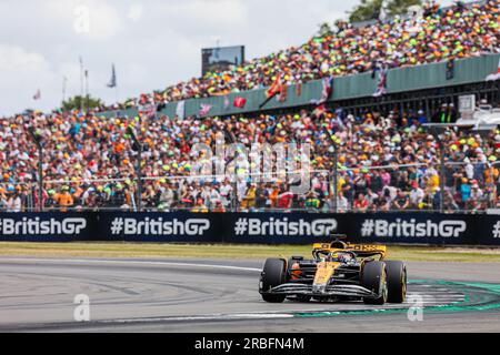81 PIASTRI Oscar (aus), McLaren F1 Team MCL60, Action während des Formel 1 Aramco British Grand Prix 2023, 10. Runde der Formel-1-Weltmeisterschaft 2023 vom 7. Bis 9. Juli 2023 auf der Silverstone Circuit in Silverstone, Großbritannien Stockfoto
