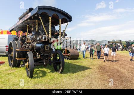 Daresbury, nr Warrington, Cheshire, Vereinigtes Königreich. 09. Juli 2023. Die Cheshire Steam Fair findet jedes Jahr in Daresbury in der Nähe von Warrington, Cheshire, statt. Die Veranstaltung ist seit über 30 Jahren organisiert und zählt zu den wichtigsten Dampfereignissen in Cheshire. Kredit: John Hopkins/Alamy Live News Stockfoto
