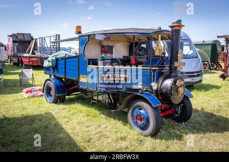 Daresbury, nr Warrington, Cheshire, Vereinigtes Königreich. 09. Juli 2023. Die Cheshire Steam Fair findet jedes Jahr in Daresbury in der Nähe von Warrington, Cheshire, statt. Die Veranstaltung ist seit über 30 Jahren organisiert und zählt zu den wichtigsten Dampfereignissen in Cheshire. Kredit: John Hopkins/Alamy Live News Stockfoto