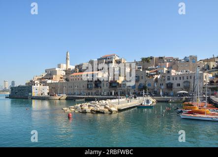 Der Hafen von Jaffa. Ein alter Hafen am Mittelmeer in der Nähe von Tel Aviv. Stockfoto