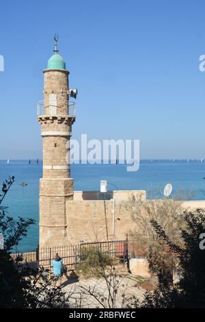 Der Hafen von Jaffa. Ein alter Hafen am Mittelmeer in der Nähe von Tel Aviv. Stockfoto