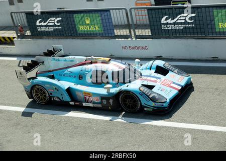 Monza, Italien. 08. Juli 2023. 07/08/2023, Autodromo Nazionale di Monza, Monza, WEC - 6 Stunden Monza, im Bild GLICKENHAUS RACING, Glickenhaus 007, Romain Dumas (FRA), Ryan Briscoe (AUS), Olivier Pla (FRA). Kredit: dpa/Alamy Live News Stockfoto