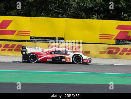 Monza, Italien. 08. Juli 2023. 07/08/2023, Autodromo Nazionale di Monza, Monza, WEC - 6 Stunden Monza, auf dem Bild PORSCHE PENSKE MOTORSPORT, Porsche 963, Kévin Estre (FRA), André Lotterer (DEU), Laurens Vanthoor (BEL) Kredit: dpa/Alamy Live News Stockfoto