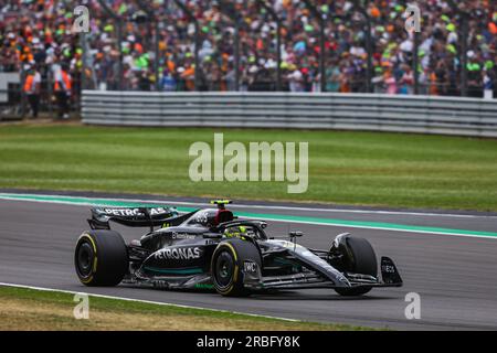 44 HAMILTON Lewis (gbr), Mercedes AMG F1 Team W14, Action während des Formel 1 Aramco British Grand Prix 2023, 10. Runde der Formel 1-Weltmeisterschaft 2023 vom 7. Bis 9. Juli 2023 auf der Silverstone Circuit in Silverstone, Großbritannien Stockfoto