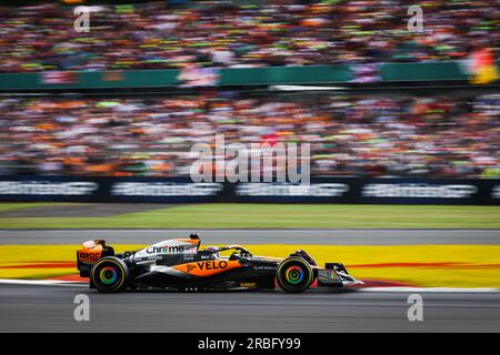 81 PIASTRI Oscar (aus), McLaren F1 Team MCL60, Action während des Formel 1 Aramco British Grand Prix 2023, 10. Runde der Formel-1-Weltmeisterschaft 2023 vom 7. Bis 9. Juli 2023 auf der Silverstone Circuit in Silverstone, Großbritannien Stockfoto
