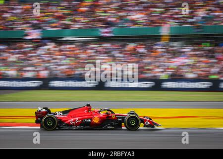 16 LECLERC Charles (mco), Scuderia Ferrari SF-23, Action während der Formel 1 des britischen Grand Prix 2023 in Aramco, 10. Runde der Formel 1-Weltmeisterschaft 2023 vom 7. Bis 9. Juli 2023 auf der Silverstone Circuit in Silverstone, Großbritannien Stockfoto