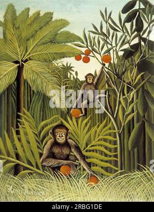 Die Affen im Dschungel 1909 von Henri Rousseau Stockfoto