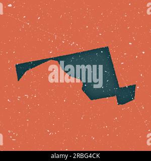 Maryland Vintage Karte. Grunge-Karte des US-Bundesstaates mit gestörter Textur. Maryland-Poster. Vektorabbildung. Stock Vektor
