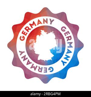 Deutschland Low Poly Logo. Buntes Reiselogo mit Verlaufsverlauf im geometrischen Stil. Stock Vektor