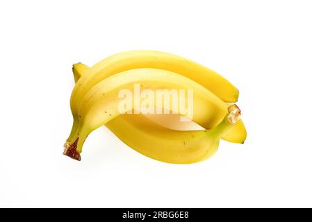 Drei schmackhaften gelben Bananen auf weißem Hintergrund Stockfoto