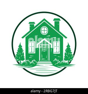 Vector-Logo mit einem Haus. Stock Vektor