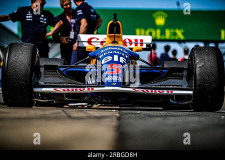 Jenson Button (GBR) F1 2009 Weltmeister, über seinen historischen Williams Renault FW14b (Staffel 1992) während DER FORMEL 1 ARAMCO BRITISH GRAND PRIX 2023 - Stockfoto