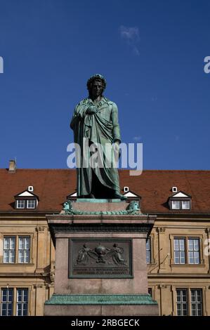 Schiller-Denkmal für Friedrich Schiller, Schillerplatz, Altstadt, Stuttgart, Baden-Württemberg, Deutschland Stockfoto