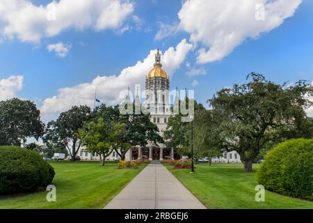 Das Connecticut State Capitol beherbergt die Generalversammlung von Connecticut, das Oberhaus, den Staatssenat und das Unterhaus, das Haus von Stockfoto